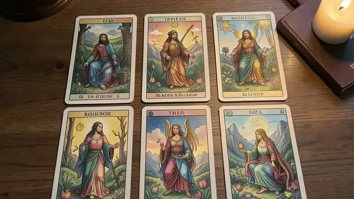 Расклад Таро гексаграмма на работу за рубежом