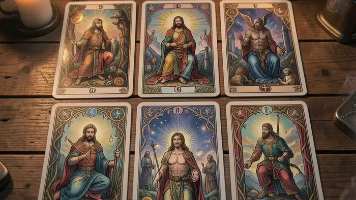 Расклад Таро гексаграмма на третьего лишнего – визуальная схема