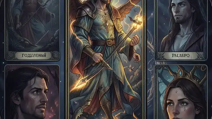 Расклад Таро «Годовой на 12 месяцев» на блоки: карты, выложенные по кварталам для анализа временных циклов