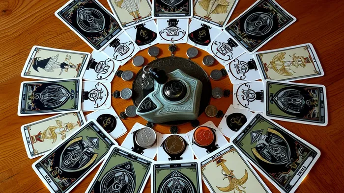 Расклад Таро годовой на 12 месяцев на финансовую стабильность с картами Пентаклей и символами денег