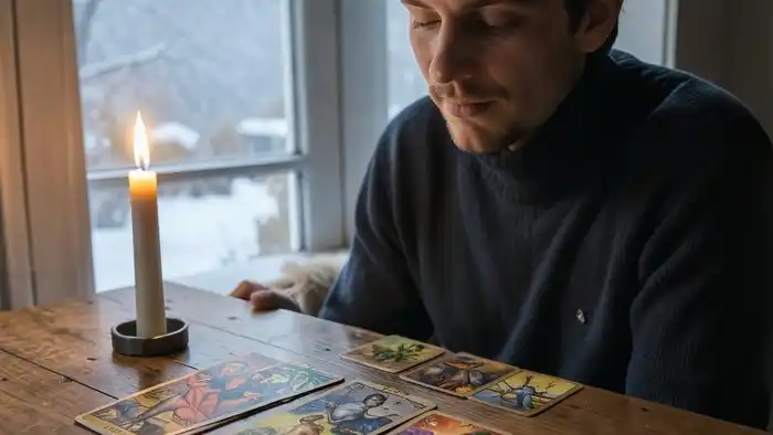Расклад Таро "годовой на 12 месяцев" на карму с 12 картами, расложенными по месяцам