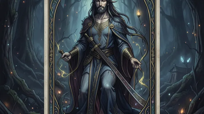 Расклад Таро Годовой на 12 месяцев на повышение: схема карт по кругу как часы на фоне рабочего стола с видом на город