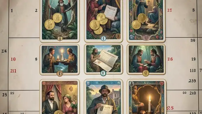 Расклад Таро "годовой на 12 месяцев" на премию: схема карт по месяцам для карьерного вознаграждения