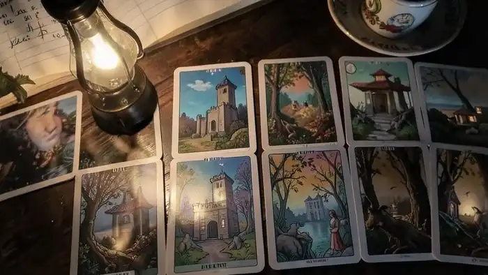Расклад Таро "годовой на 12 месяцев" на проклятие с картами Уэйта, выложенными по месяцам