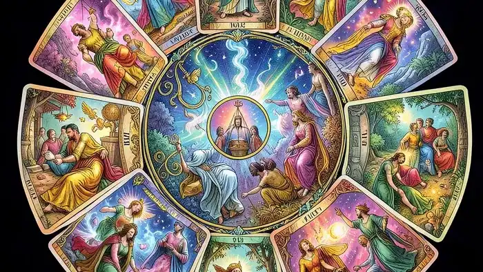 Расклад Таро годовой на 12 месяцев на суд – визуальная схема