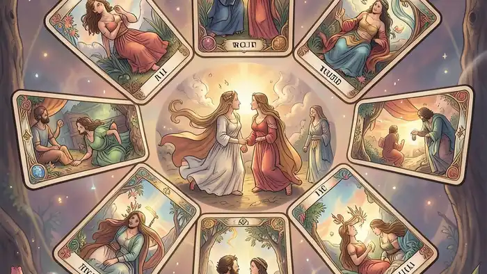 Расклад Таро «хоровод» на доверие в паре – визуальная схема