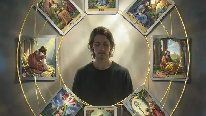 расклад таро хоровод на энергетику — схема позиций с девятью картами в круге