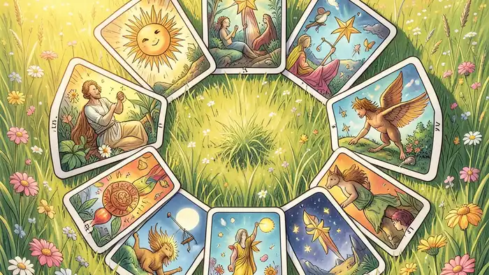 Расклад Таро «хоровод» на лето – круговая схема с солнечными и звездными картами