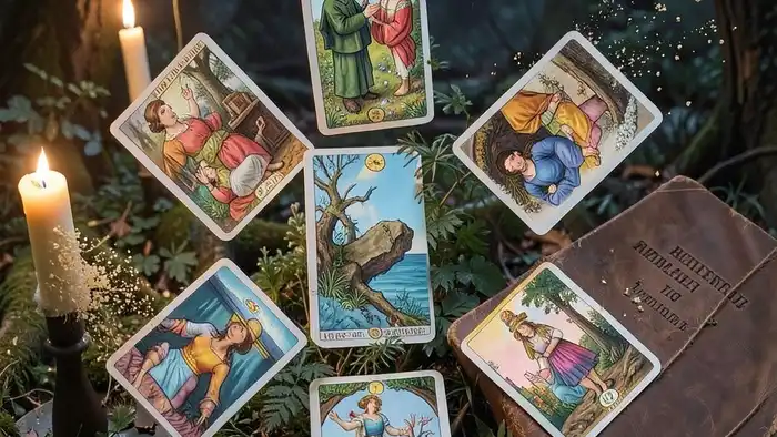 Расклад Таро "хоровод" на наследство — схема из семи позиций и центральной карты