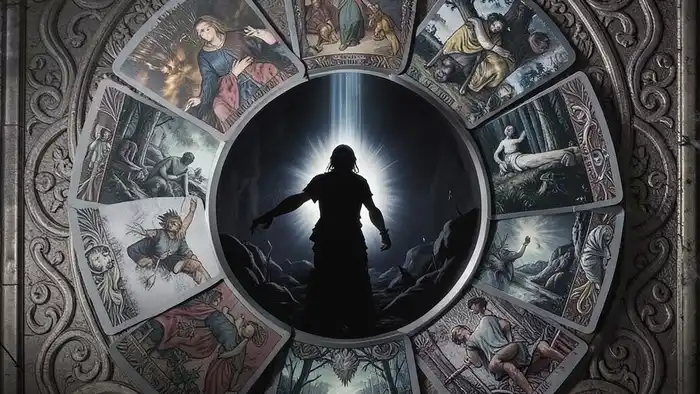 Расклад Таро "хоровод" на перемены в жизни — схема семи позиций с картами, расположенными в кругу