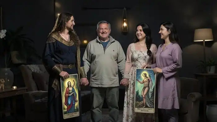 Расклад Таро "хоровод" на социофобию — семь карт в круге, символизирующие уровни страха и путь к исцелению