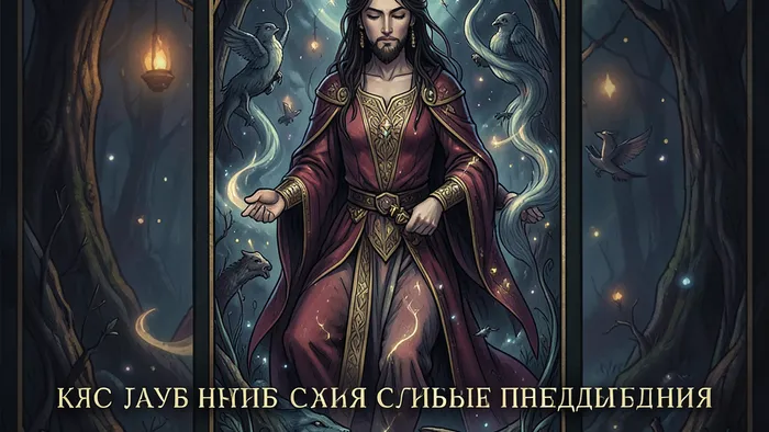 Расклад Таро и нумерология — Кельтский крест с нумерологическими числами на картах в мистической обстановке