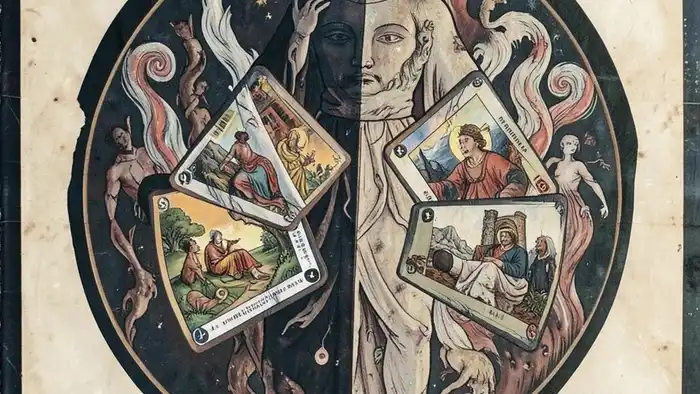 Расклад Таро "инь-ян" на перемены в жизни — схема 8 позиций, показывающая баланс внутренних и внешних сил