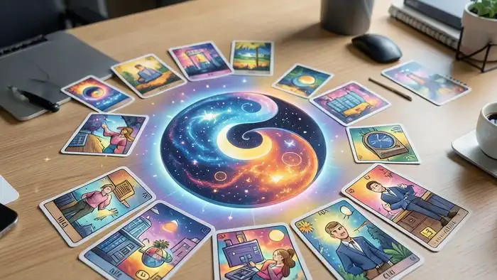 Расклад Таро инь-ян на стартап – визуальное изображение