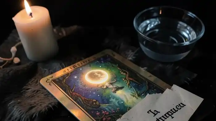 Расклад Таро "карта дня" на безответную любовь: одна карта, свеча и лист с письмом