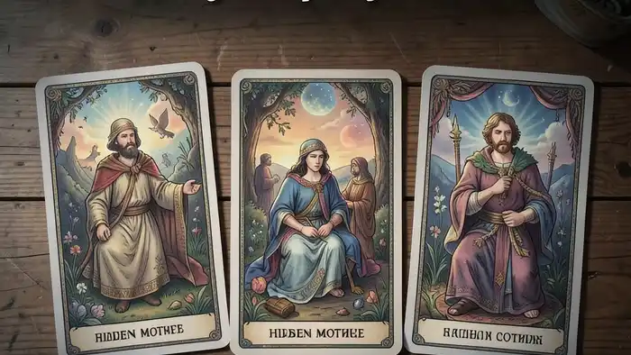 Расклад Таро карта дня на тайну в отношениях, три карты на столе