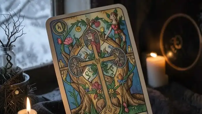 Расклад Таро кельтский крест на февраль с символическими картами и атмосферой зимнего перехода