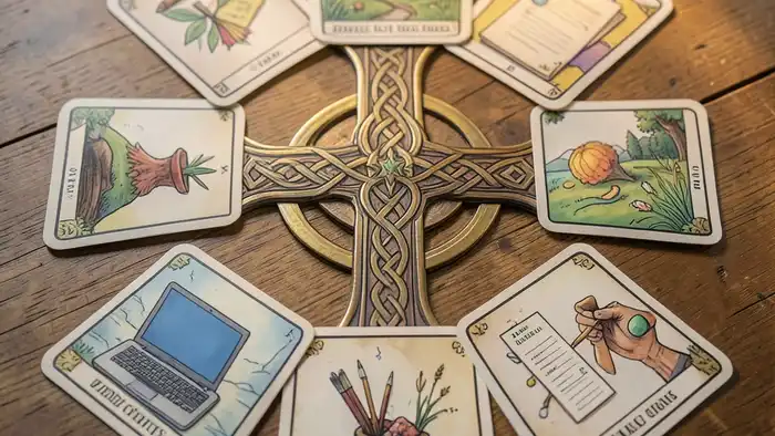 Расклад Таро кельтский крест на фриланс — визуальная схема