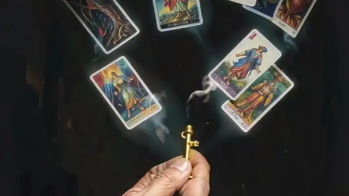 расклад таро ключ любит ли он меня с семью картами и золотым ключом