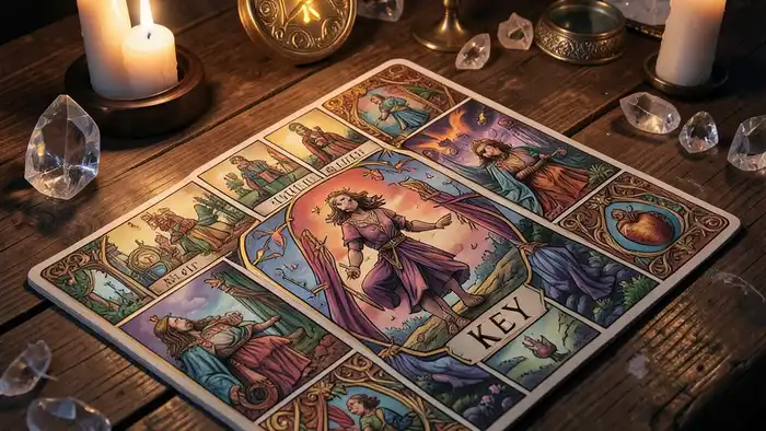 Расклад Таро Ключ на амулет – визуальная иллюстрация