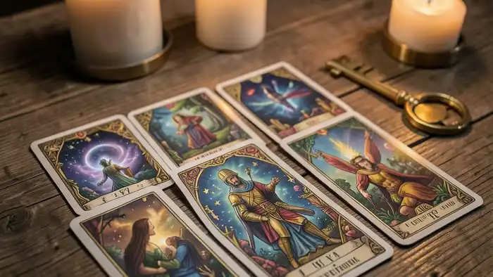 ключ Таро расклад на перфекционизм, карта с золотым ключом