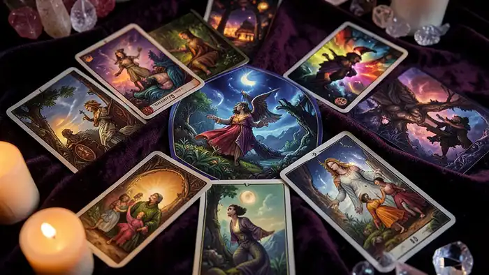 Расклад Таро "колесо баланса жизни" на осознанность — схема шести позиций и их связь с телом, эмоциями, разумом, духом, действиями и окружением