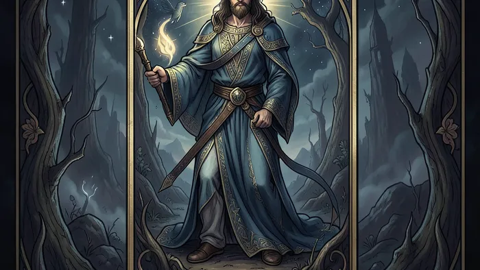 Расклад Таро «Колесо баланса жизни» на принятие решения — символическое изображение колеса с восемью сферами на фоне звёздного неба