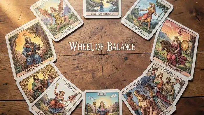 Расклад Таро «Колесо баланса жизни» на увольнение – визуальная схема