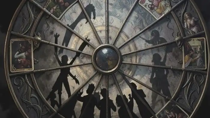 Расклад Таро "колесо фортуны" на страхи — схема позиций с семью картами и архетипическими тенями