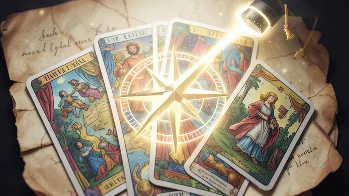 Расклад Таро Компас на диплом — магический компас и карты на карте пути к диплому