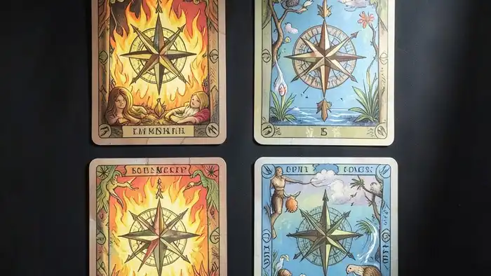 Расклад Таро "компас" на обиду на партнера: схема позиций и карты с элементами