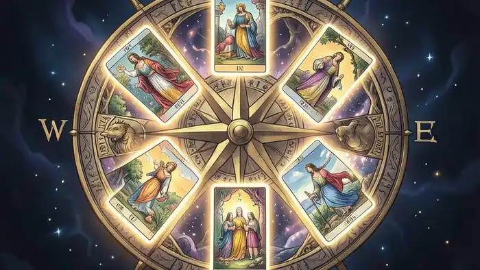 Расклад Таро «компас» на удачу – визуальная схема