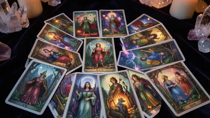 Расклад Таро "корона" на кражу: схема из 9 карт в форме венца с интерпретацией позиций