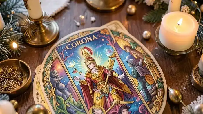 Расклад Таро корона на новый год, праздничный стол