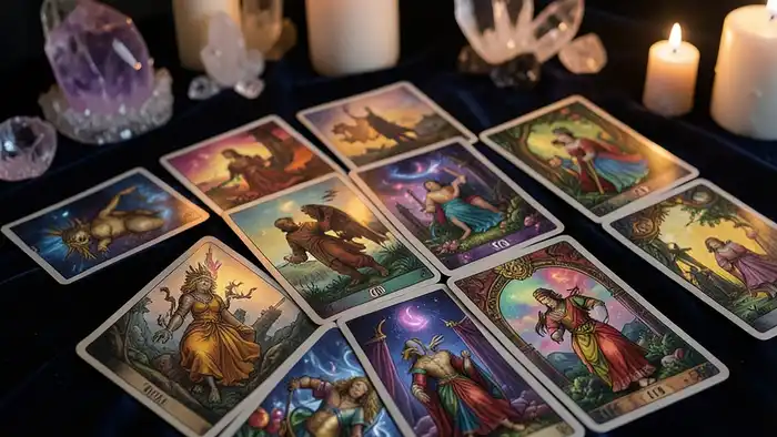 Расклад Таро "корона" на семейные узы — семь позиций с картами в форме короны