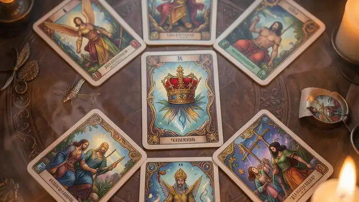 Расклад Таро «корона» на тайну – изображение карты Корона в центре