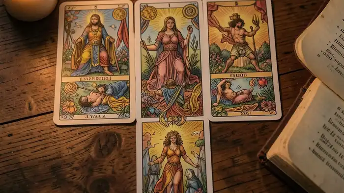 Расклад Таро «крест» на обучение – иллюстрация