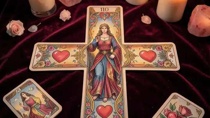 расклад Таро крест на первую любовь изображение