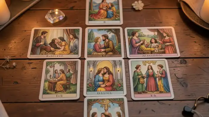 Расклад Таро «крест» на помолвку — визуальная схема