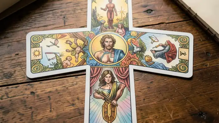 Расклад Таро «крест» на профессиональный рост – изображение расклада