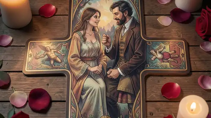 Расклад Таро «крест» на ссору с любимым — визуальное изображение