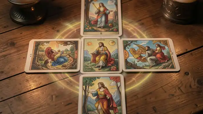 Расклад Таро «крест» на свекровь и отношения, изображение расклада