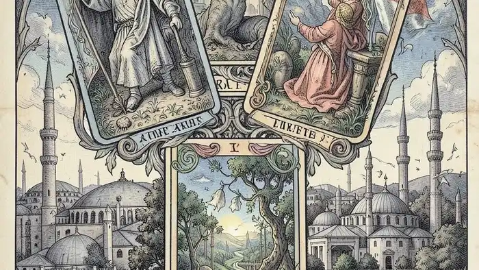 Расклад Таро "крест" на Турцию: схема позиций с картами и символами страны