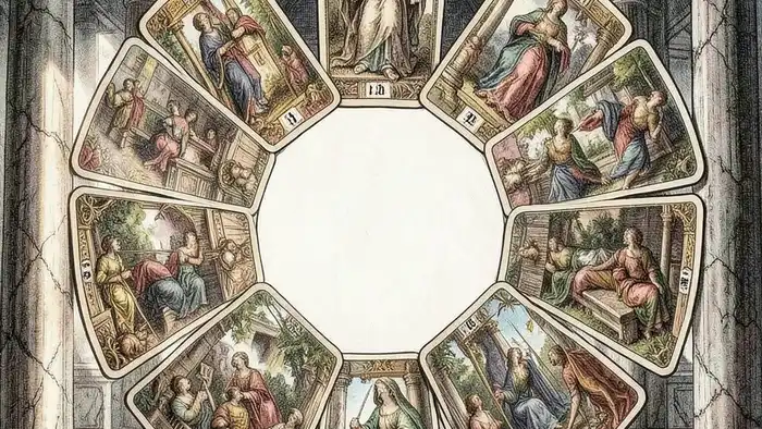 Расклад Таро "круг" на судебное дело — схема из 12 позиций