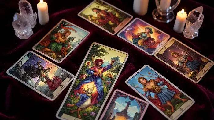 Расклад Таро "круг" на вдохновение: восьмипозиционная схема карт в круге с пустым центром