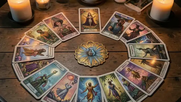 Расклад Таро «круг» на завистни��ов – визуальная иллюстрация