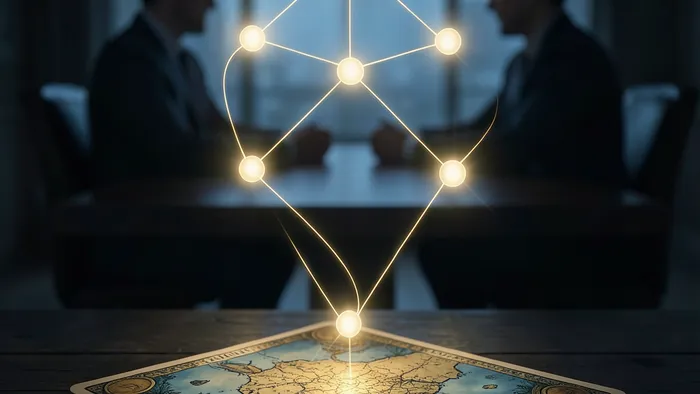 Расклад Таро Лабиринт — схема из семи карт для анализа переговоров с партнером на темном деревянном столе