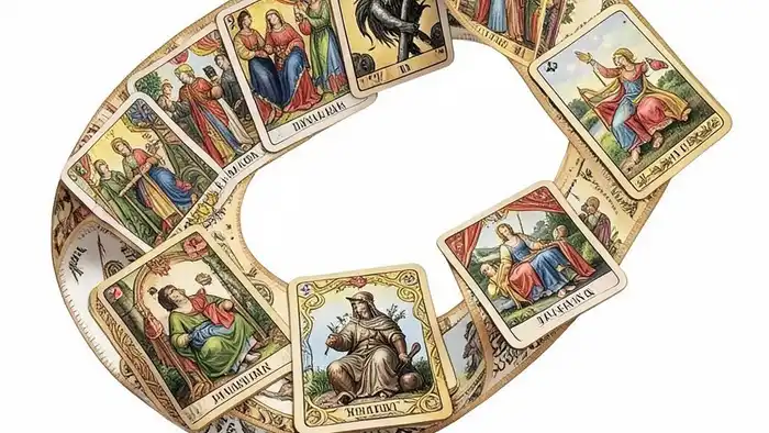 Расклад Таро "лента Мёбиуса" на привычки: схема из пяти позиций, показывающая циклические паттерны поведения
