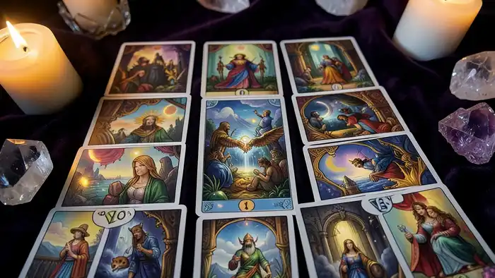 Расклад Таро "лента Мёбиуса" на судебный иск о деньгах: схема из семи карт, сплетённых в бесконечный цикл