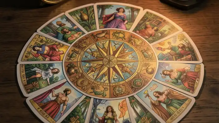 Расклад Таро «мандала» на полицию — визуальная схема